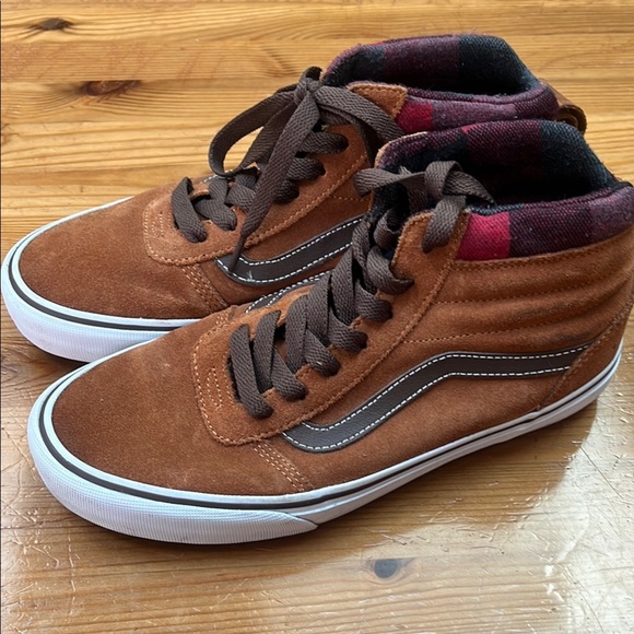 Vans Brown High-Top Sneakers with Suede Finish men’s 8 - Picture 3 of 11